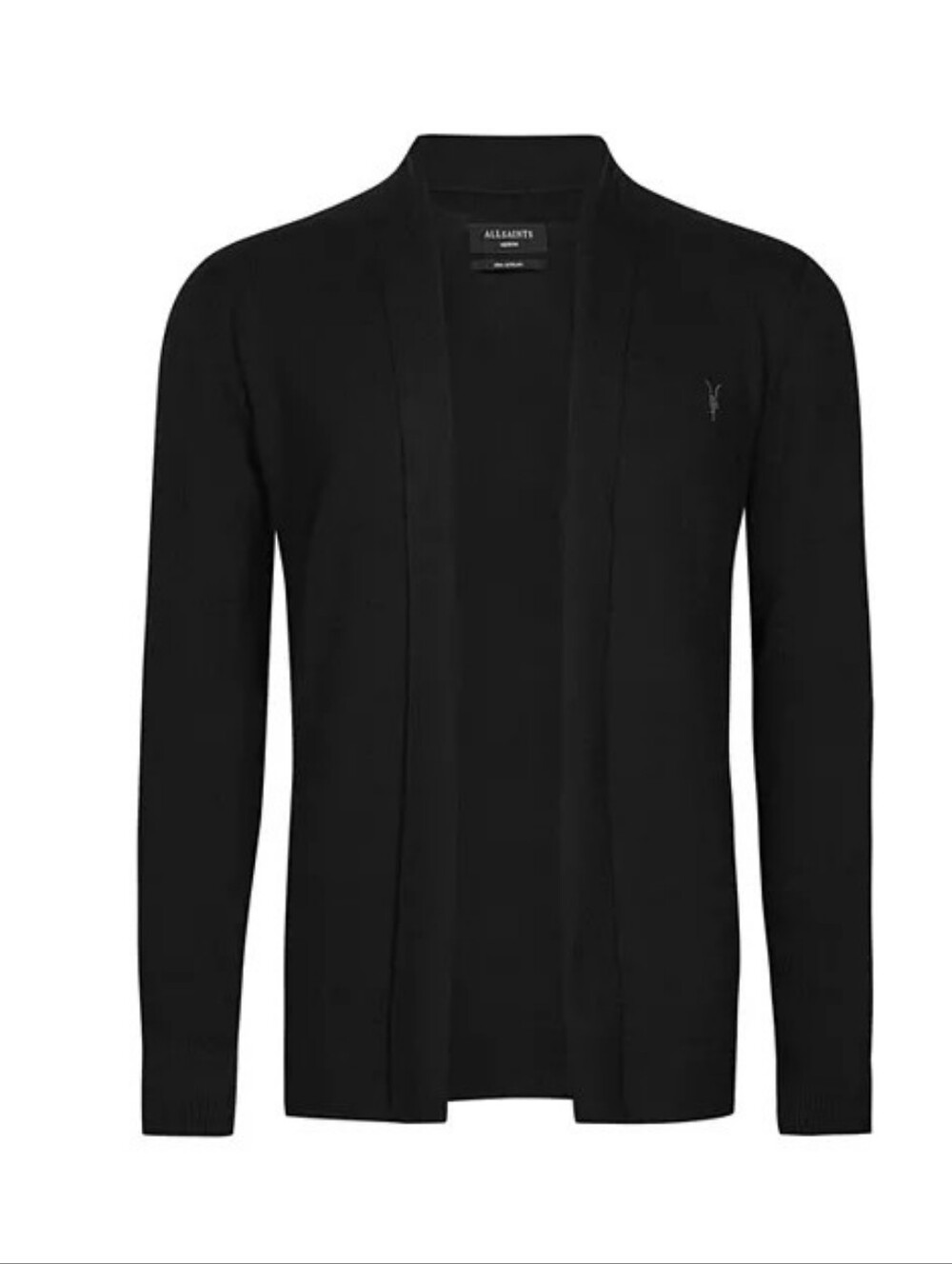 ALLSAINTS Mode Regular Fit Merino Wool Open Cardigan Sweater